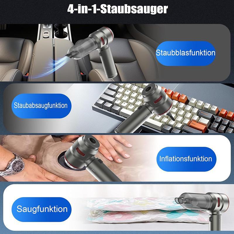 Handstaubsauger mit bürstenlosem Hochleistungsmotor, kabellos, mit Staubblas- und Aufblasfunktion