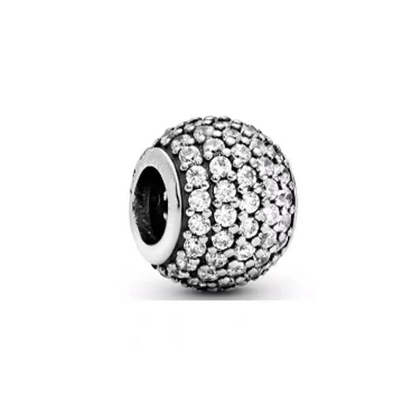 Sparkling Original Charms Fit Original 925Silver Bracelets Paw Print Stones&Enamel Clip Moveable Toy Cube Beads DIY Jewelry Gift