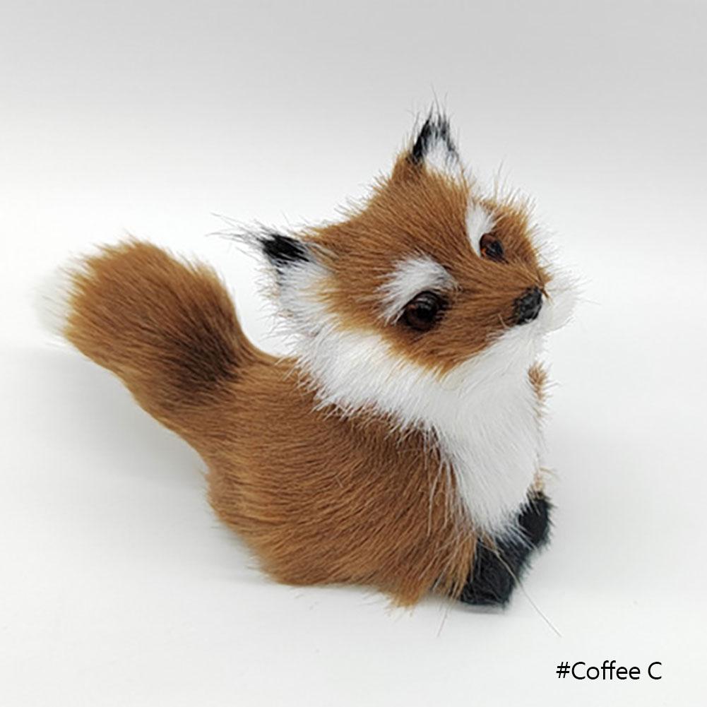 Simulation Mini Fox Model Cute Imitation Fox Ornaments Christmas Gift Children Birthday Gifts Home Decoration Figures Craft