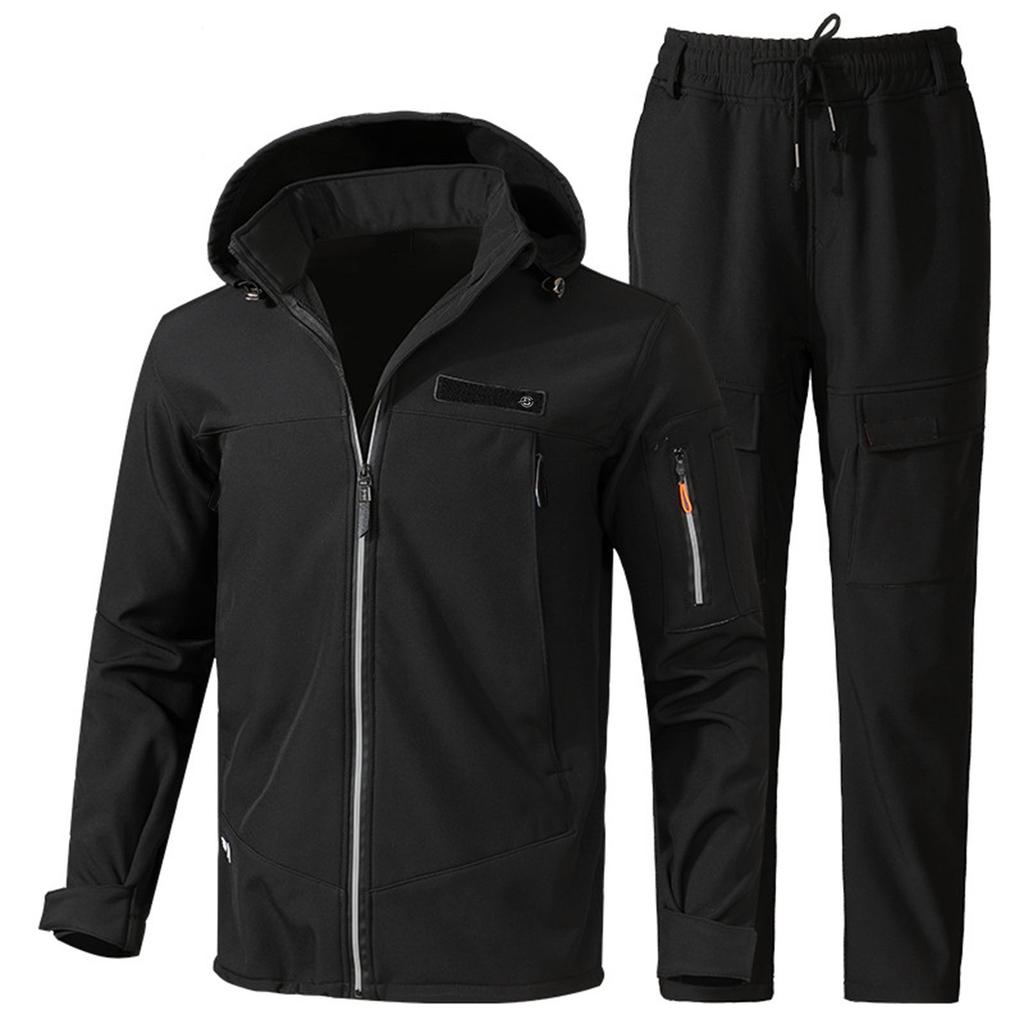 Men's Fleece Jacket Suit Windproof And Waterproof Outdoor Cold Proof Warm Cotton Jacket Thickened Suit