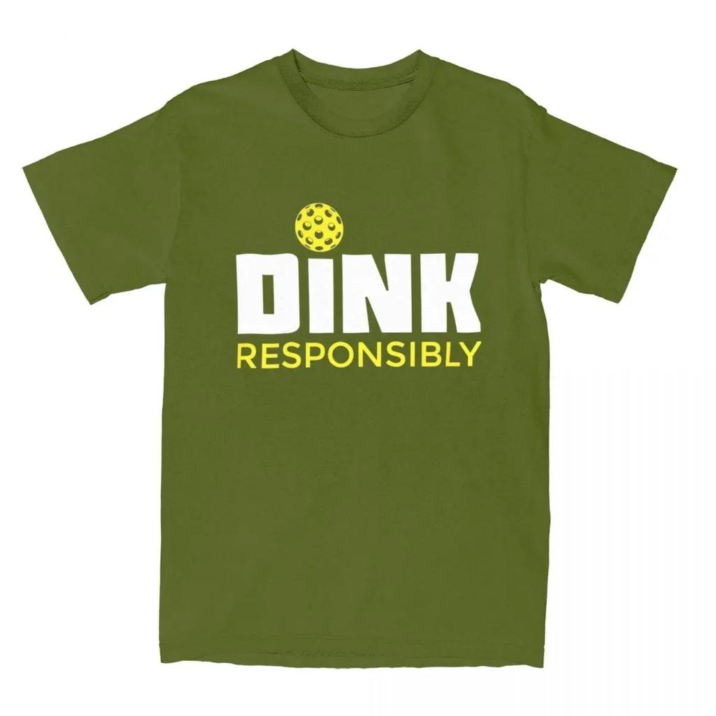 Men Women Dink Responsibly Pickleball Shirt Accessories Novelty Cotton Paddle Sport T Shirts Tee Clothing Summer