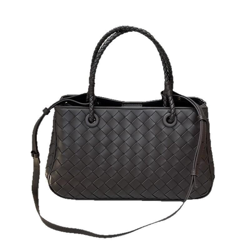 New woven leather handbag vegetable basket, basket bag tote bag, shoulder messenger bag, women's large capacity