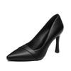 Chaussures à talons hauts - Nouveau style, talons fins, bout unique, chaussures en cuir à talon moyen