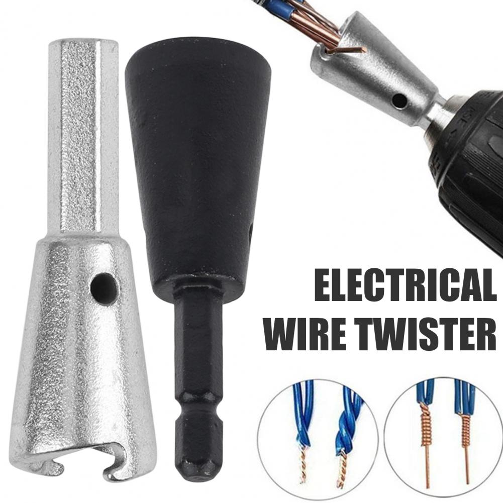 Hex Shank Wire Twister Heavy Duty Drill Wire Twister Tool Metal Electrical Wire Nut Connector Hex Shank Cable Twisting for Power