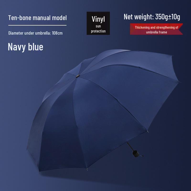 Customized Men's 10-Rib Automatic Sun & Rain Triple Folding Umbrella