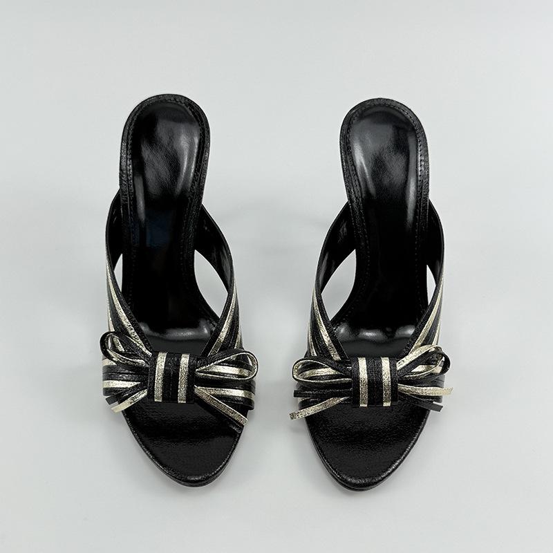 2025 Women's Versatile Cross Strap Round Toe High Heel Sandals & Slippers - Spring/Autumn Fashion, Plus Size Available