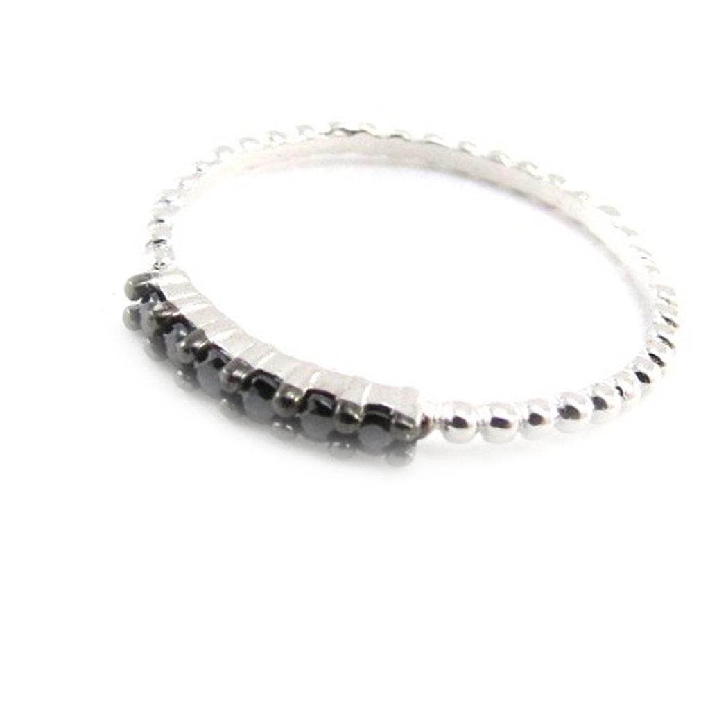 Silverring 'Goddess' svart silver (rhodiumpläterad) - 1 mm