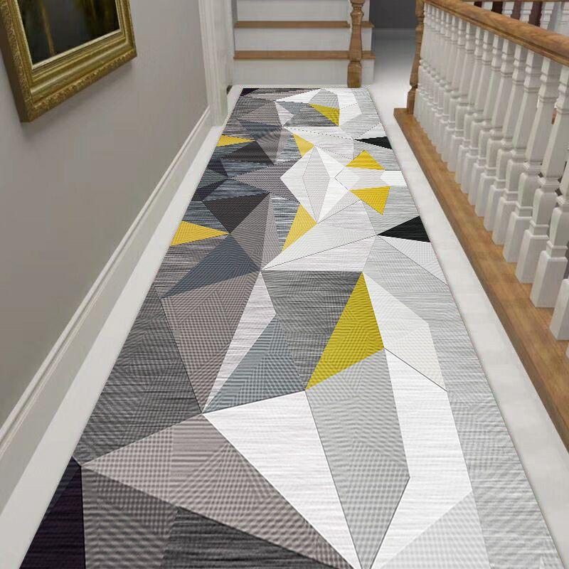 

Современный геометрический ковер для коридора отеля, длинный коврик для домашнего коридора, мягкий ковер для лестницы, входной напольный коврик, ковровая дорожка на нескользящей основе 50x80cm