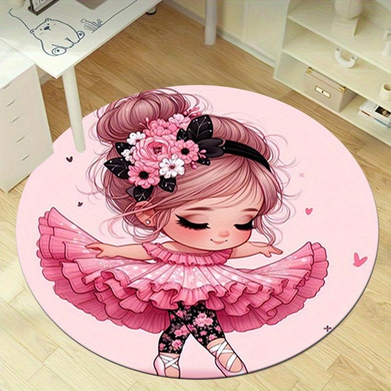 1pc Cute Cartoon Design Home Office Outdoor Round Carpet Gift, Perfect for Decor and Fun!RA1526