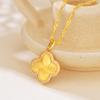 Luxury  Pure Gold Real Gold Lucky Grass Diamond Pendant Women's Necklace