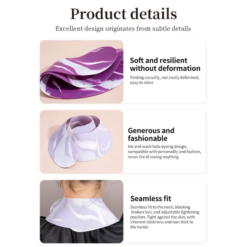 Hair Dyes Collar,Salon Hairdressing Hair Cutting Cape,Professional Hair Coloring Cape Silicone Neck Shield Neck Wrap