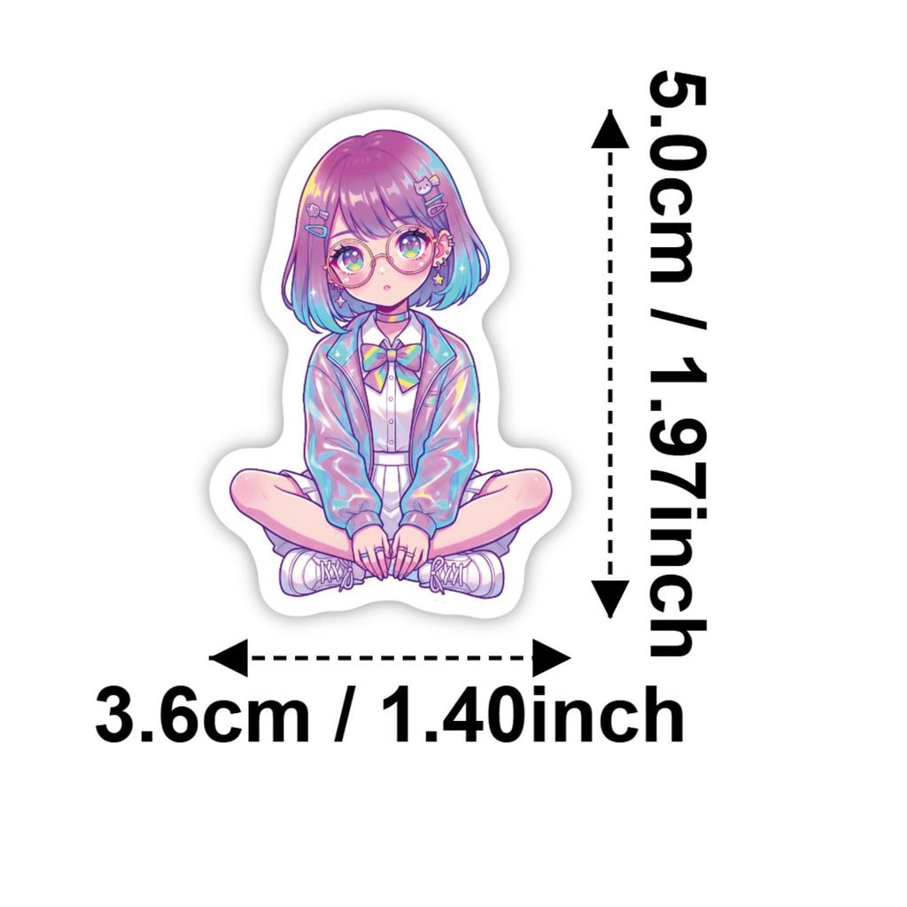 50 Y2 Cute Cartoon Pink Beautiful Girl Creative Graffiti Sticker Skateboard Notebook Waterproof Sticker