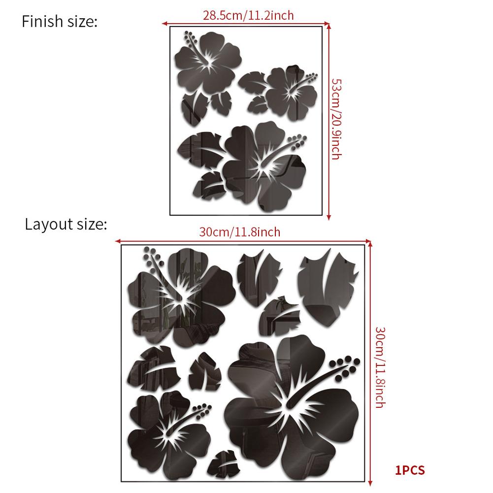 Flower Mirror Wall Stickers Diy Acrylic 3d Decorative Miroir For Home Living Room Bedroom Decor