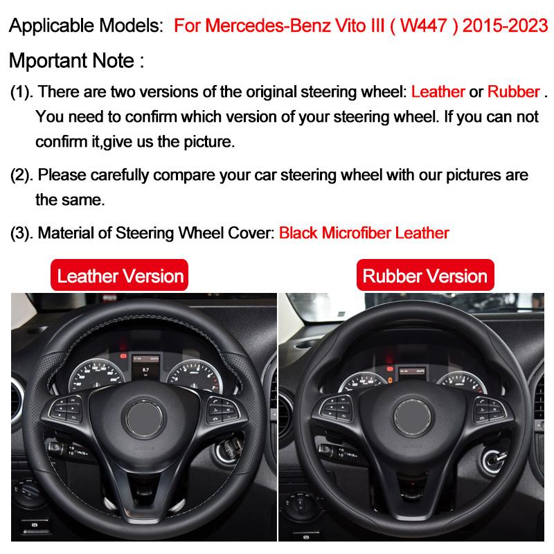 Hand Sewing Car Steering Wheel Wrap for Mercedes-Benz Vito III ( W447 ) 2015 - 2026 Circular Shape Braid On The Steering Wheel
