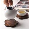 Japanese Style Black Walnut Coaster Home Dining Table Tea Coffee Cup Pad  Decoration Petal Heat-Resistant Beverage