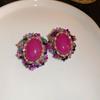 Vintage medieval exaggerated earrings women, fashionable retro high-end earrings literary light luxury temperament earrings