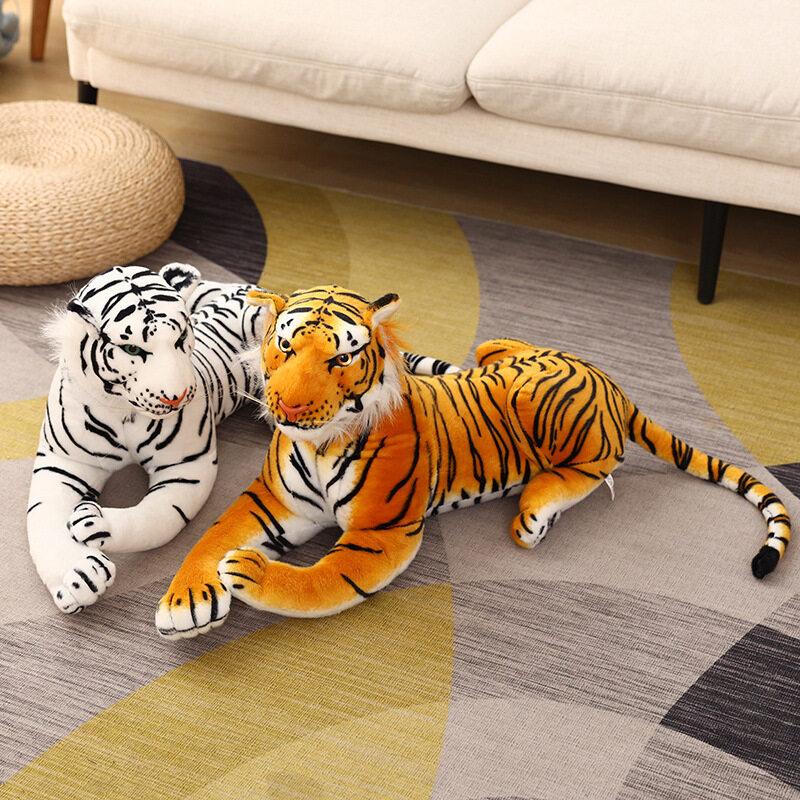 Kawaii Real Life Tiger Plush Toy Pillow Soft Stuffed Animal Tiger Plushies Doll Gift Idea Ideal for Children Kids Home Decoration