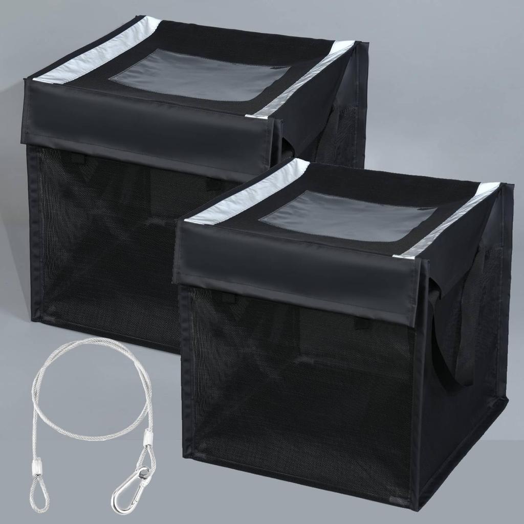 Beemyi Trash Can with Garbage Large Capacity Suitable for Outdoor Storage Crow and Stray Cat Japanese Instruction Manual Included of Crow-Proof Net,