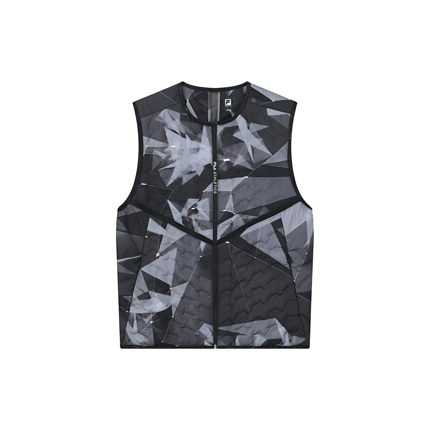 FILA Athletics Down Vests Men s All Over Print Collarless Moderate Workwear A11M141921F-ZA XXL