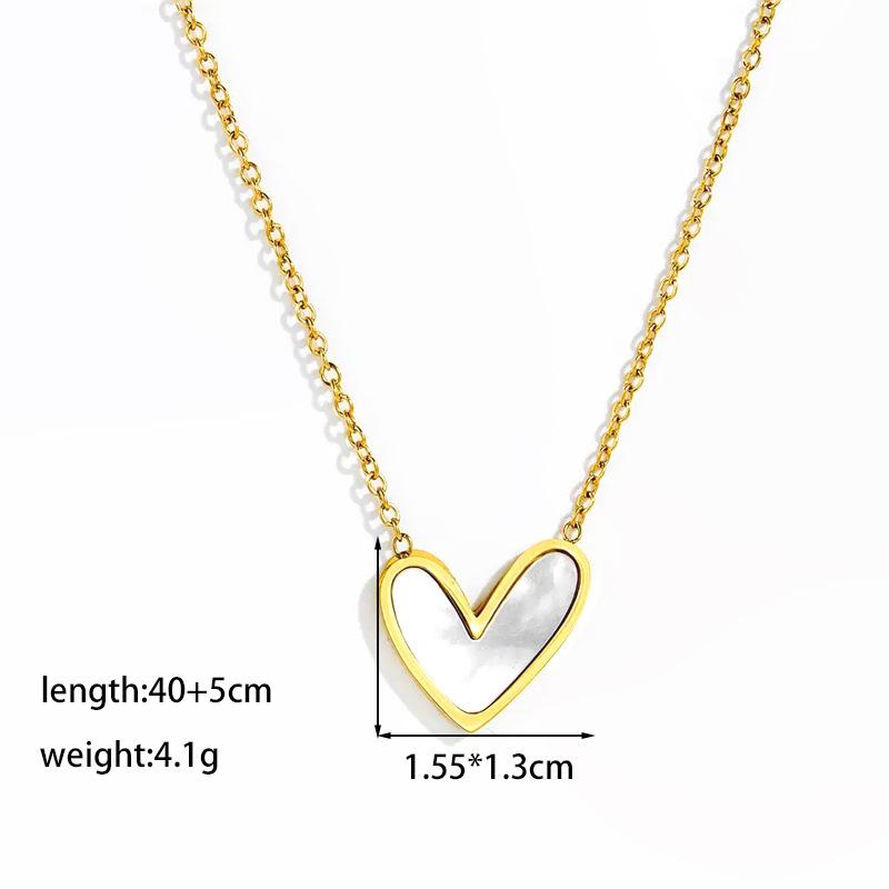 Elegant Personalized Double Heart Pendant Titanium Steel Necklace for Women