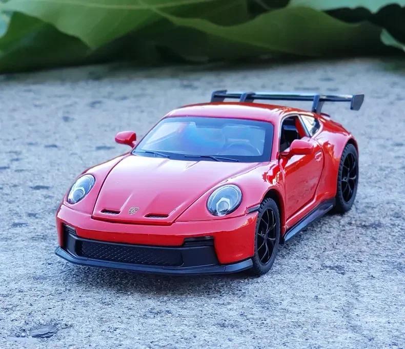 1:32 Porsche 911 GT3 Supercar Alloy Car Model With Pull Back Sound Light Children Gift Advanced Car Model Collectibles