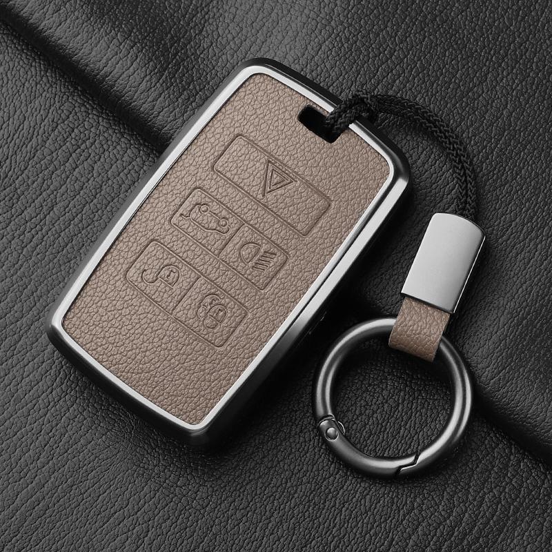 Metal and Leather Car Key Case Cover For Land Rover Range Rover Discovery Evoque Sport Velar Key Protection Shell Accessories