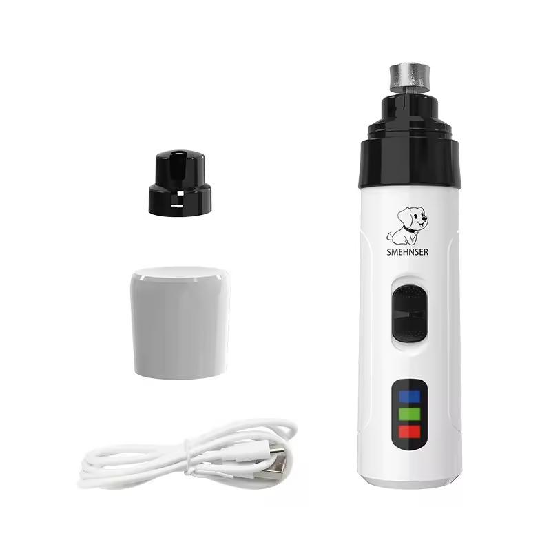 Professional 2-Speed Rechargeable Dog Nail Grinder Trimmer Quiet Pet Grooming Tool Kit Automatic Paw Clipper for Cats