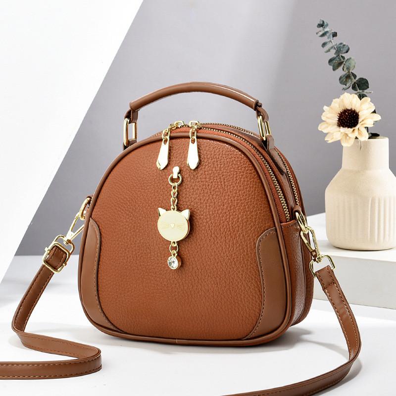 Trendy Korean Style Shell Bag For Women Stylish Cat Print Crossbody Purse