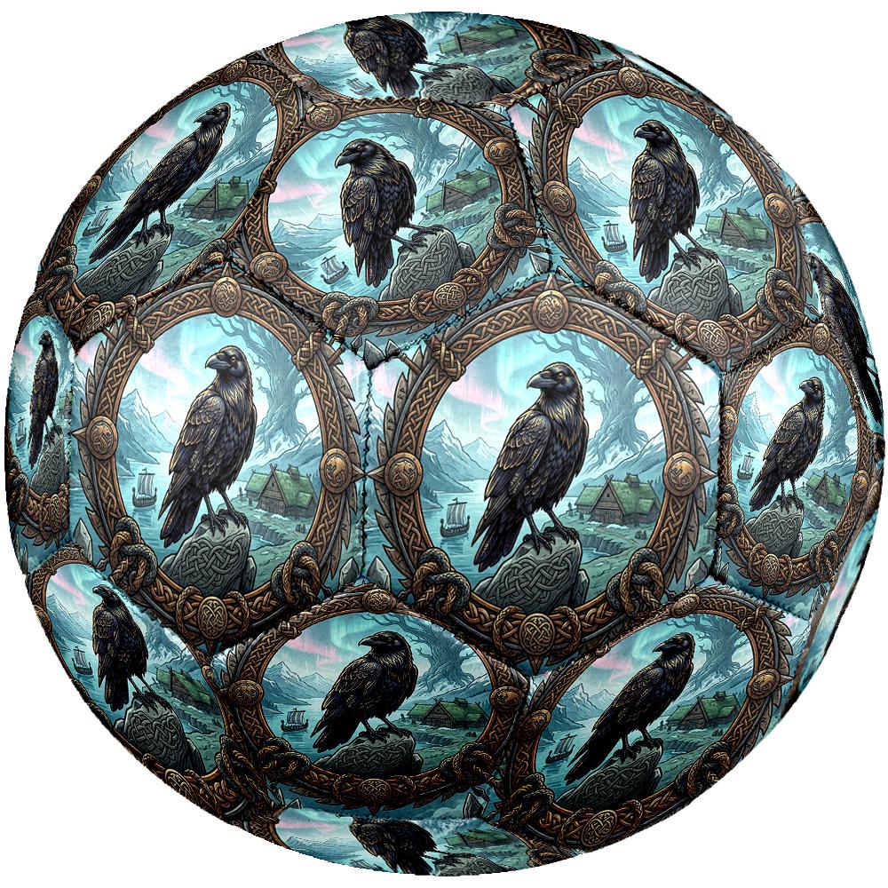 Raven Norse Landscape Round Football Size 5 Adult Ball Suitable for Training Matches and Outdoor Team. разноцветный