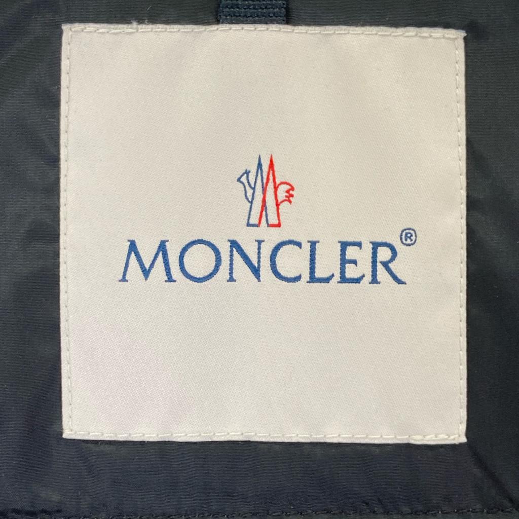 MONCLER [Good condition/domestic regular] HIRONDELLE down jacket with fur collar coat O blackUsed