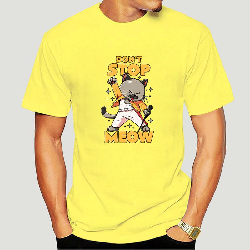 Lustiges Grafik-T-Shirt DON'T STOP MEOW Herren T-Shirt Druck Rap Rock Katze Kurze Ärmel Hip Hop Streetstyle Niedlich Cool Herren T-Shirts