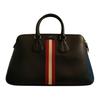 Classic Stripe Logo Dainty Md. O Leather Boston Bag Women Handbags Black 6219721