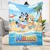 Bluey's Colorful Adventure Personalized Name Blanket Cozy Personalized Blanket Soft & Cozy Versatile for Nap Couch Picnics Chair