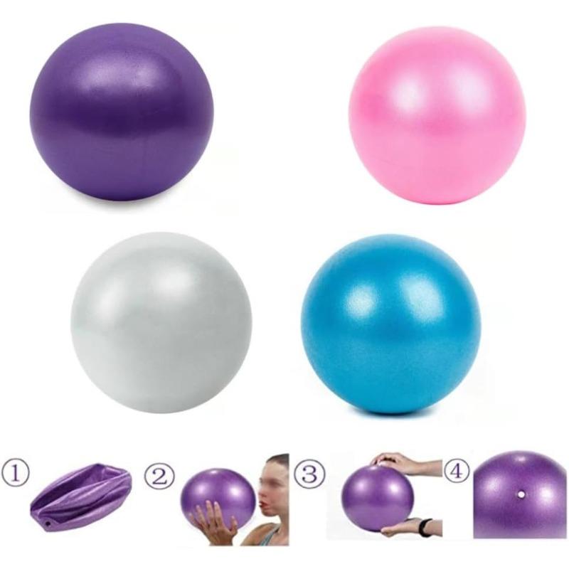 4 Pz Pallone Esercizio, 25 cm Pallone Morbido Yoga, Pallone Ginnastica Morbido Antiscivolo per Bambini con Pompa, Pallone Fitness, Piccolo per Yoga, Stretching e Allenamento Core