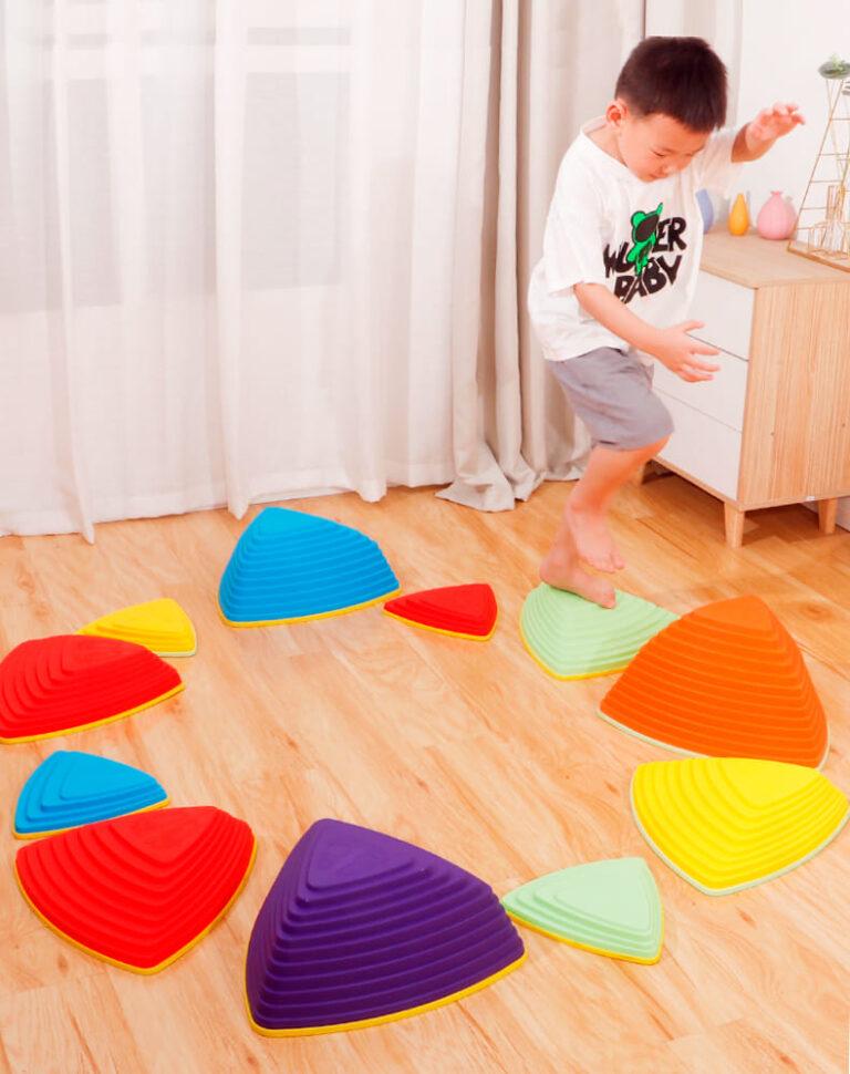 Sensory path river stones Childrens balancing stones  stepping stones  motor skills and coordination Triangle 11 pcs