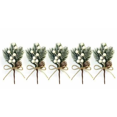 Pine Branch Home Party Holly Flower Fake Flower Christmas Decoration Artificial Pine Branch Christmas Berry Artificial Flower