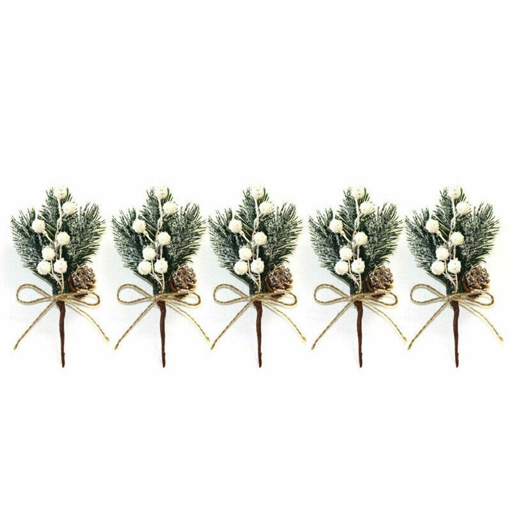 Holly Flower Xmas Artificial Pine Branch Christmas Berry Artificial Flower Christmas Decoration