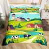 Cartoon Animal Duvet Cover Set, Farm Animal Comforter Cover, Rustic Farmhouse Bedding Set Twin Queen For Kids Boys Girls Adults
