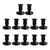12Pcs Black Taper Candle Holders Elegant Plastic Designs LED Candle Stand Candlestick for Christmas Weddings and Dinners