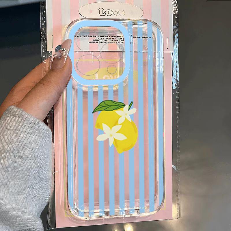 

Фруктовый Желтый Лимон Чехол для Телефона Для iPhone 16 15 14 13 12 11 Pro Max Mini X XS SE4 7 8 Plus 16E Ударопрочный Мягкий Прозрачный Чехол iPhone 7 8 SE
