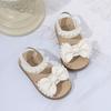 Bow Shoes Soft-Sole Elegant Style Sparkly Mary Janes Sandals Open-Toe Beach Shoes Party Shoes Fashionable Footwear for Girls
