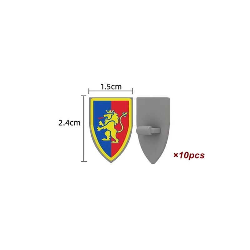 MOC Medieval Red Lion Black Eagle Castle Soldier Knight Horse Mount Building Block Military Figure Vest Armor Flag Toy Gift B036