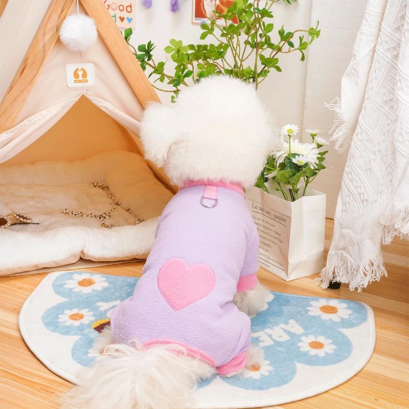

Fleece Dog Jumpsuit Winter Pet Clothes Pajamas Pomeranian Poodle Bichon Frise Schnauzer Dog Clothing Puppy Pet Apparel Outfit XS（old）