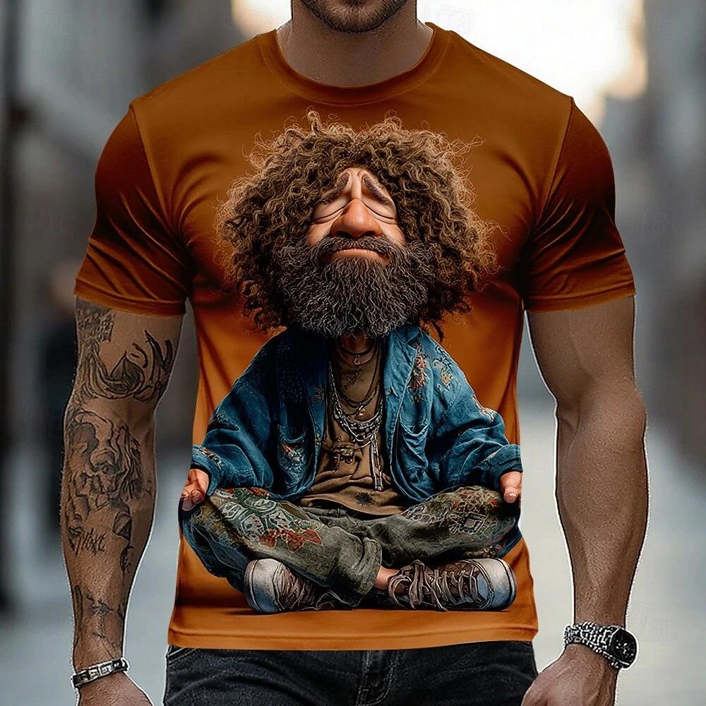 Funny Cartoon Character 3D Print Men's T Shirt Casual O-neck Loose Short Sleeve Tops Hip Hop Trend Street Tees Summer T-shirts