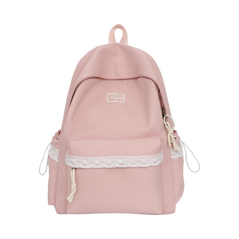 Schoolbag Japanese Girl Cute Schoolbag Ins Style Korean Female Niche Design Campus Simple Sweet Solid Color Backpack