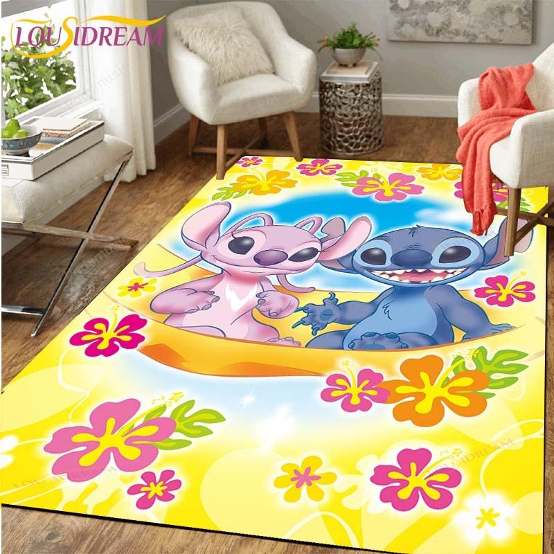 New Cartoon Stitch Carpets Kids Crawling Carpets Living Room Tea Table Mats Bedroom Rug Washable Floor Mats Household Area Mat