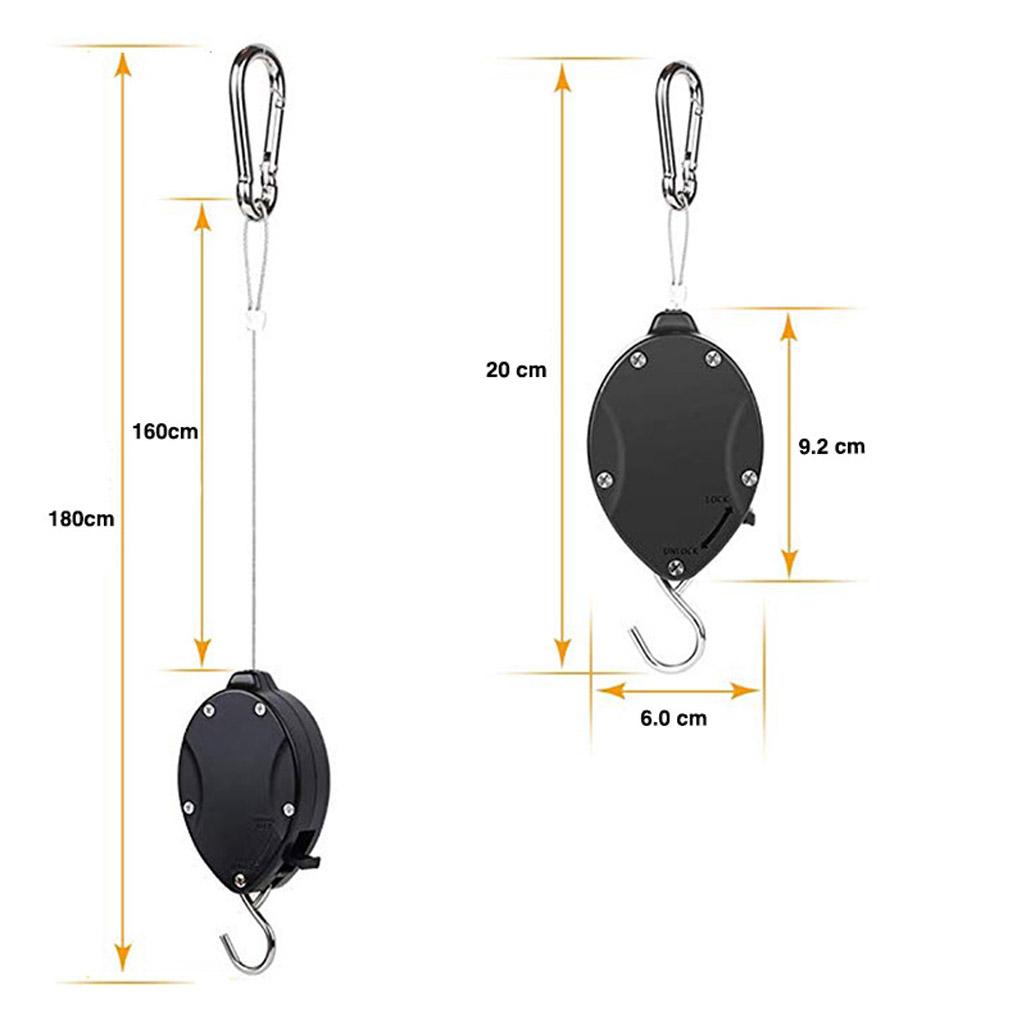 Telescopic Plant Pulley Stainless Rope Retractable Flower Basket Hook 25kg Weight Bearing Plant Hanger