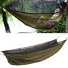 Camping Single Hammock Portable Outdoor AntiMosquito Hammock Camping Hiking Backpacking Survival(Dark Green )