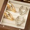 V-shaped Glossy Earrings Simple and Exquisite Stud Earrings Elegant and Sweet Trendy Earrings