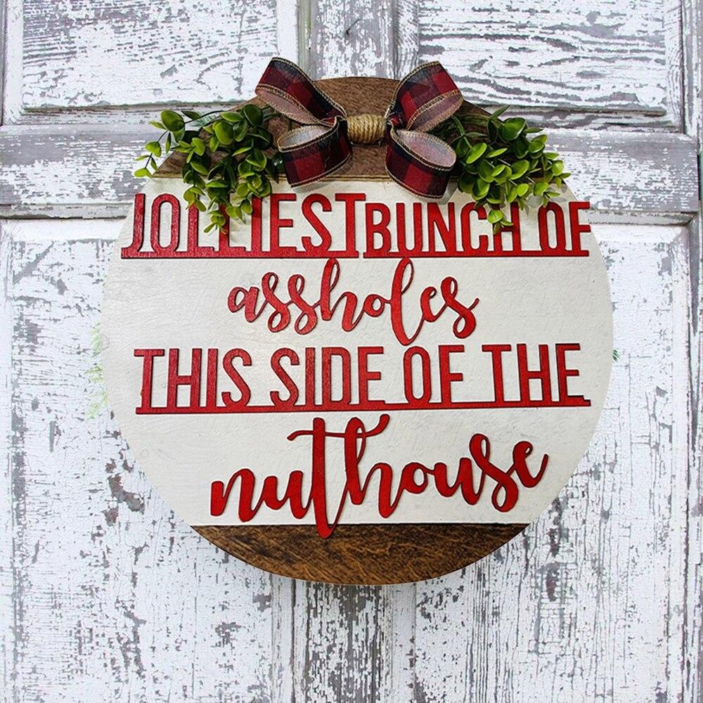 

Рождественский дверной знак, забавные деревянные венки, настенные украшения для дома